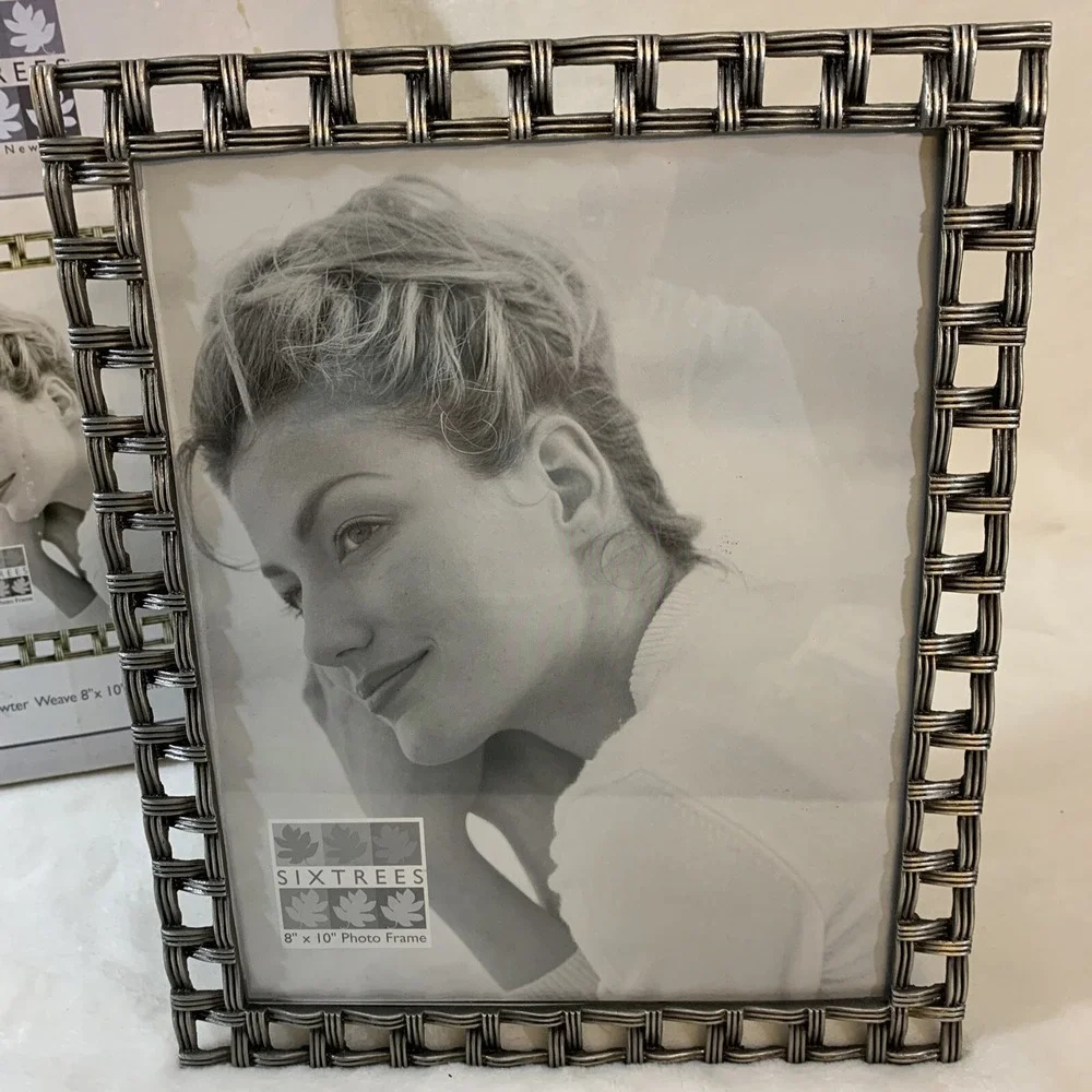 Sixtrees 8x10 Pewter Weave Large‎ Metal Picture Photo Frame New With Open Box